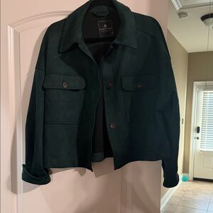 Bagatelle Forest Green Suede Jacket